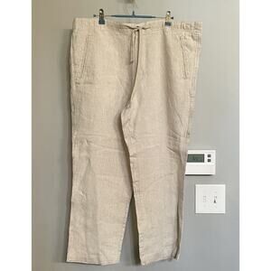 Tasso Elba linen Pants Lightweight Drawstring Elastic Waist‎ Womens XL